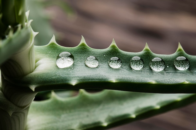 Beautiful macro plant with rain drops