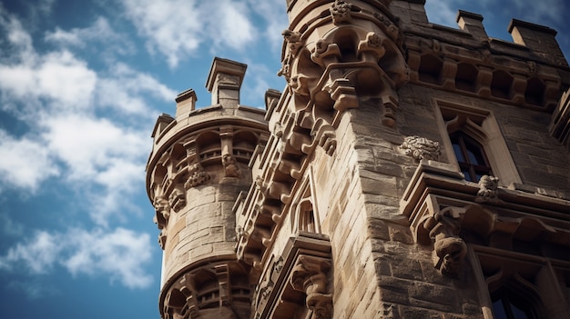 Free Photo beautiful majestic castle low angle