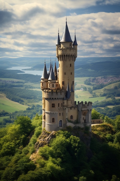 Free Photo beautiful majestic castle