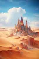 Free photo beautiful medieval fantasy landscape