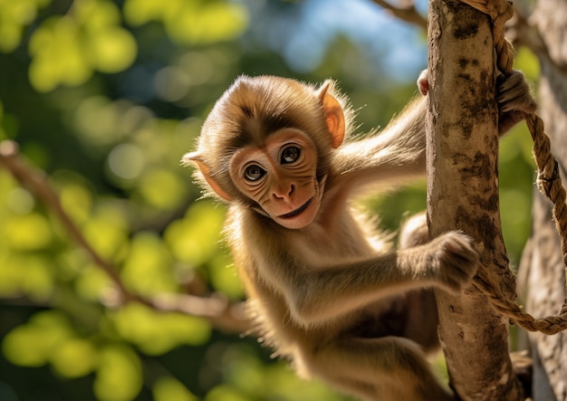 Free photo beautiful monkey spending time in nature