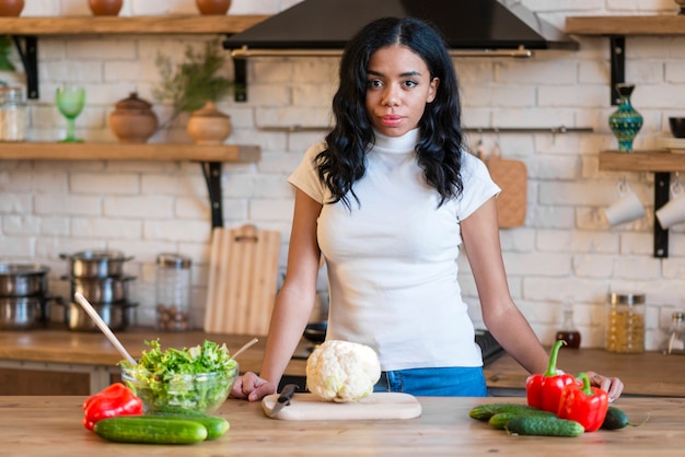 Beautiful mother in the kitchen