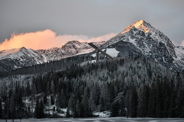 Beautiful mountains and forest in the winter in High Tatras, Slovakia