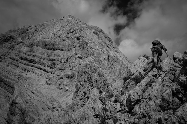 Free photo beautiful mountains and hills shot in black and white