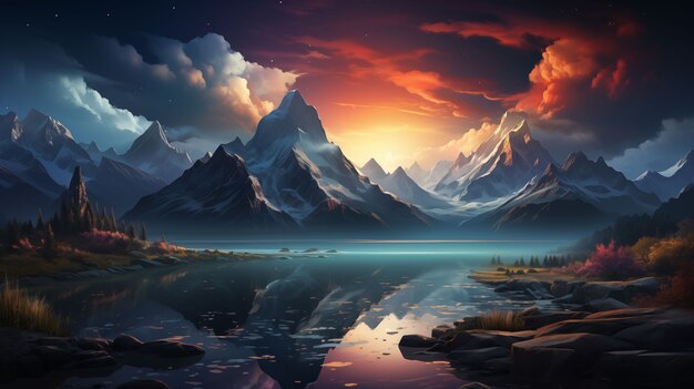 Beautiful mountains landscape