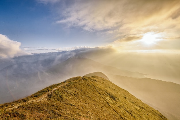 Beautiful mountains and a shining sun