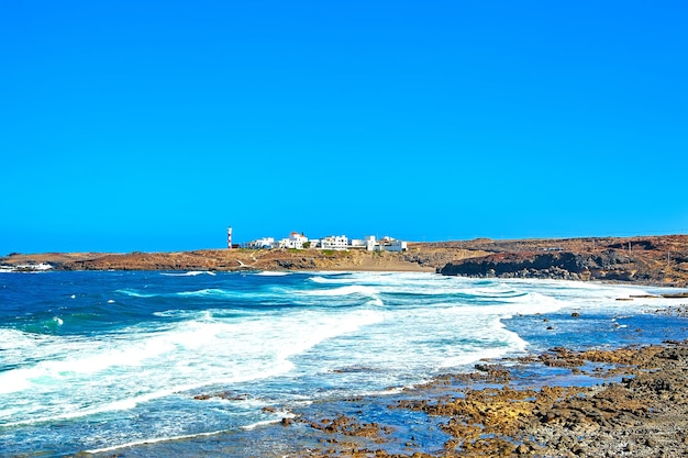 Beautiful to the ocean waves with blue sky