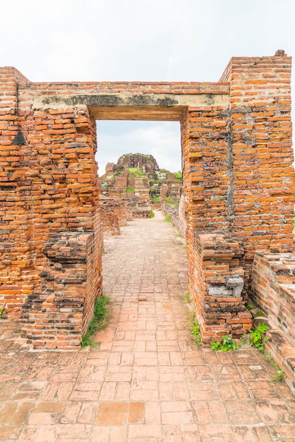 beautiful old architecture historic of Ayutthaya in Thailand