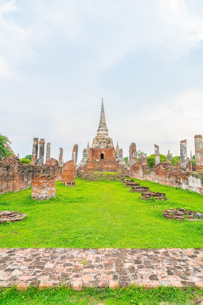 beautiful old architecture historic of Ayutthaya in Thailand