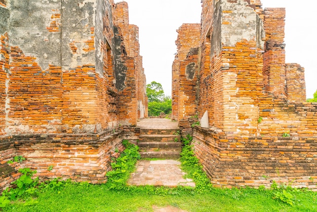 beautiful old architecture historic of Ayutthaya in Thailand