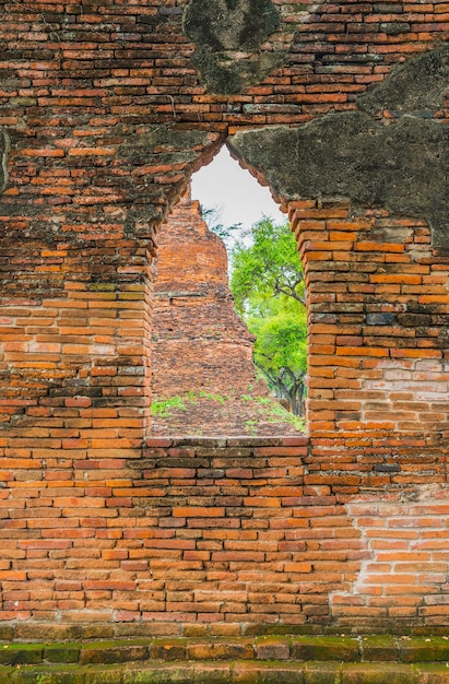 beautiful old architecture historic of Ayutthaya in Thailand