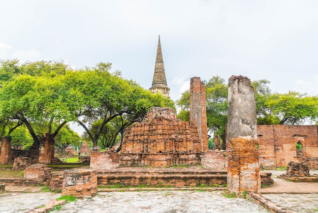 Free photo beautiful old architecture historic of ayutthaya in thailand