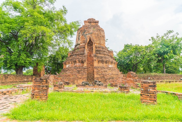 beautiful old architecture historic of Ayutthaya in Thailand