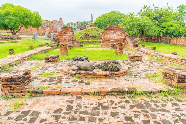 beautiful old architecture historic of Ayutthaya in Thailand