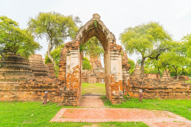 beautiful old architecture historic of Ayutthaya in Thailand