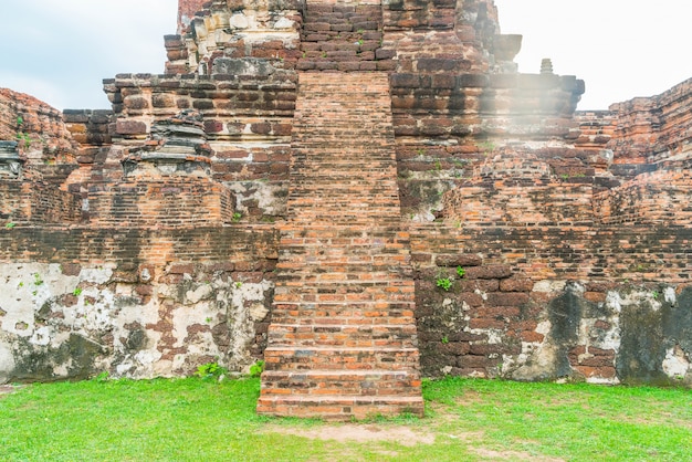 beautiful old architecture historic of Ayutthaya in Thailand