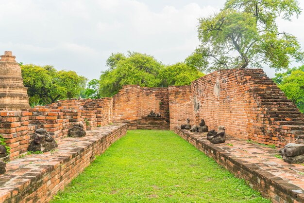 beautiful old architecture historic of Ayutthaya in Thailand