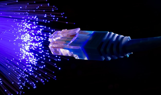 Free photo beautiful optical fiber detail