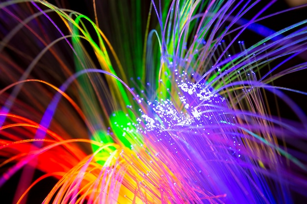 Free photo beautiful optical fiber detail