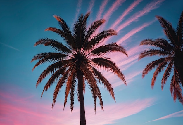 Free Photo beautiful palm tree in vivid colors