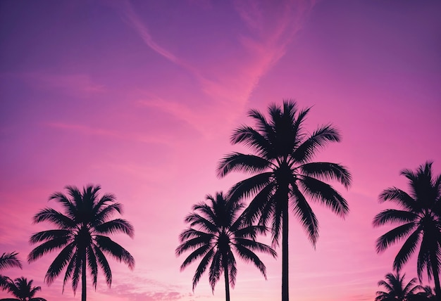 Free photo beautiful palm tree in vivid colors