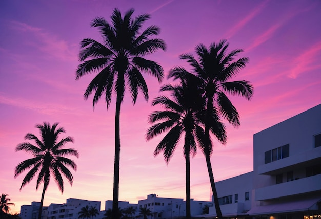 Free photo beautiful palm tree in vivid colors