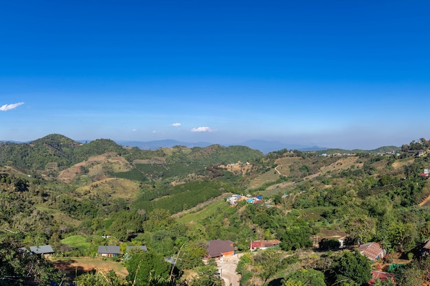 Beautiful panoramic mountain , at north thailand , Chiang Rai province , panorama landscape Thailand