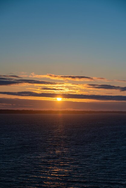 Beautiful photo of the sea waves Sunset