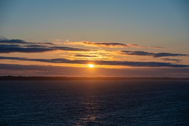 Beautiful photo of the sea waves Sunset