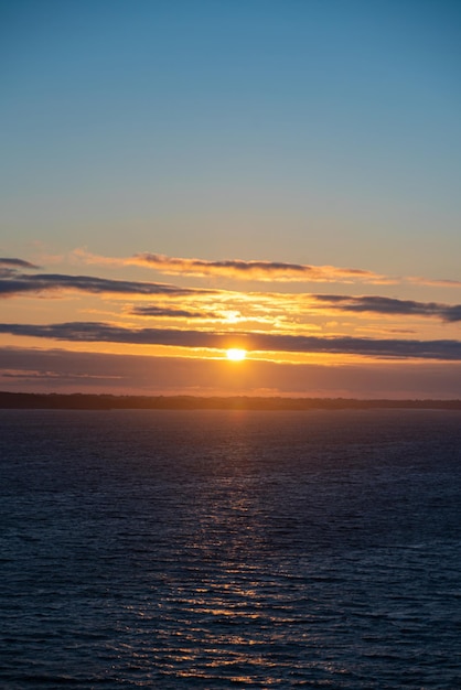 Beautiful photo of the sea waves Sunset