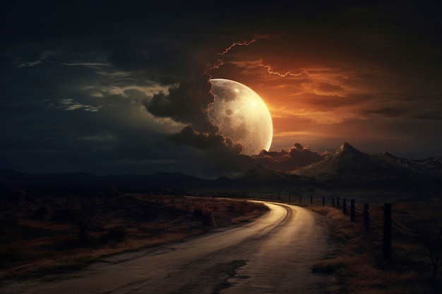 Free Photo beautiful photorealistic moon