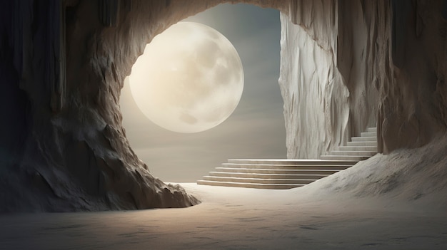 Beautiful photorealistic moon