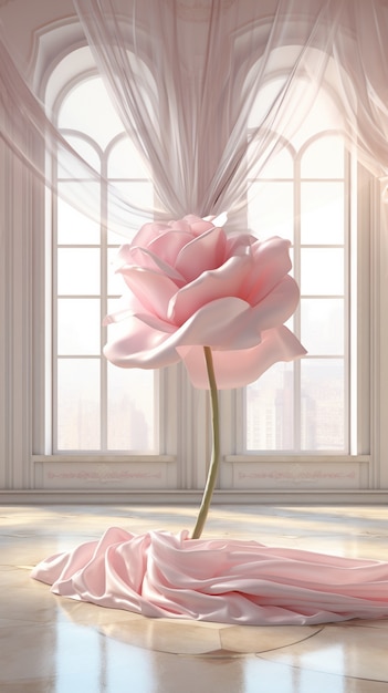 Free photo beautiful pink rose indoors