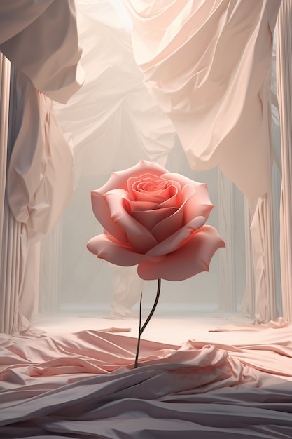 Free photo beautiful pink rose indoors