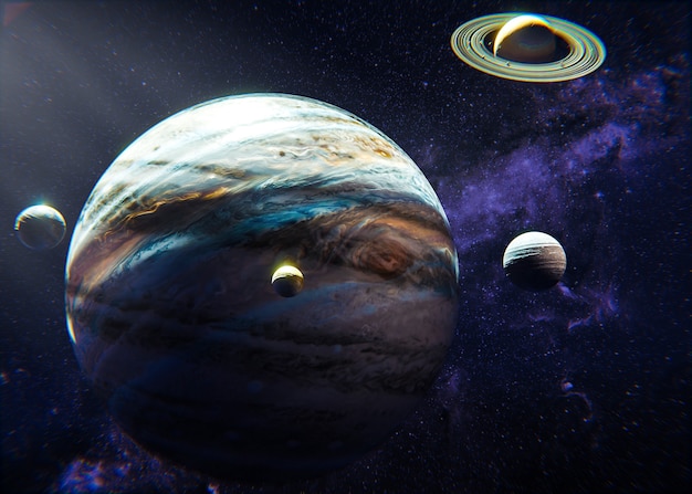 Free Photo beautiful planets in space