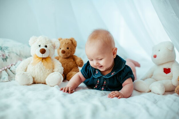 Beautiful portrait of Incredible and charming small baby