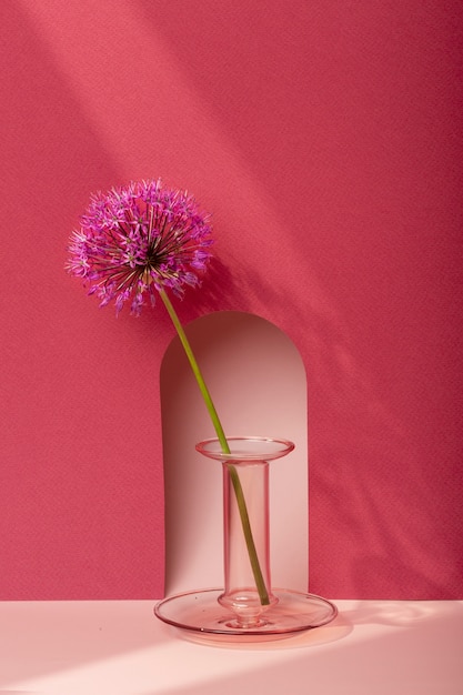 Beautiful purple flower in vase