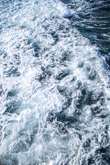 Beautiful raging seas with sea foam and waves.