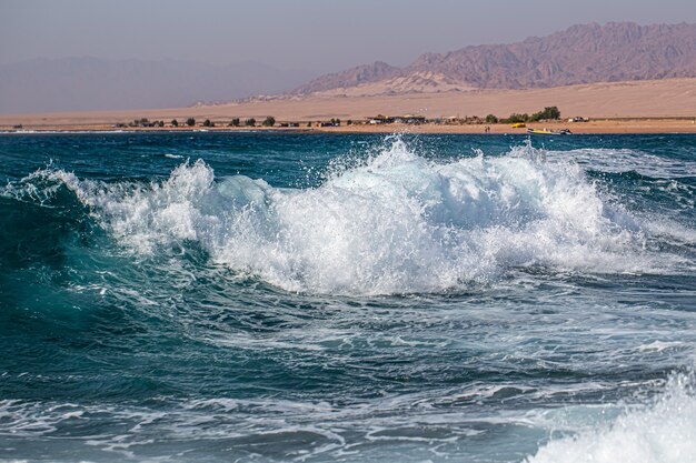 Beautiful raging seas with sea foam and waves.