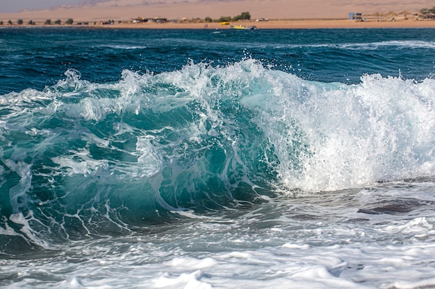 Beautiful raging seas with sea foam and waves.