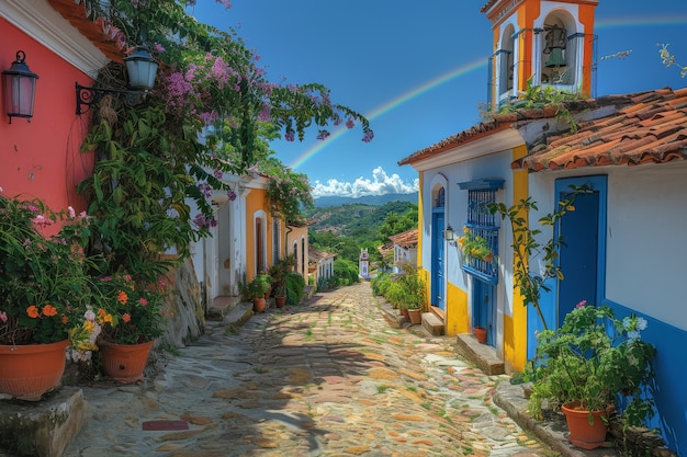 Beautiful rainbow  in nature