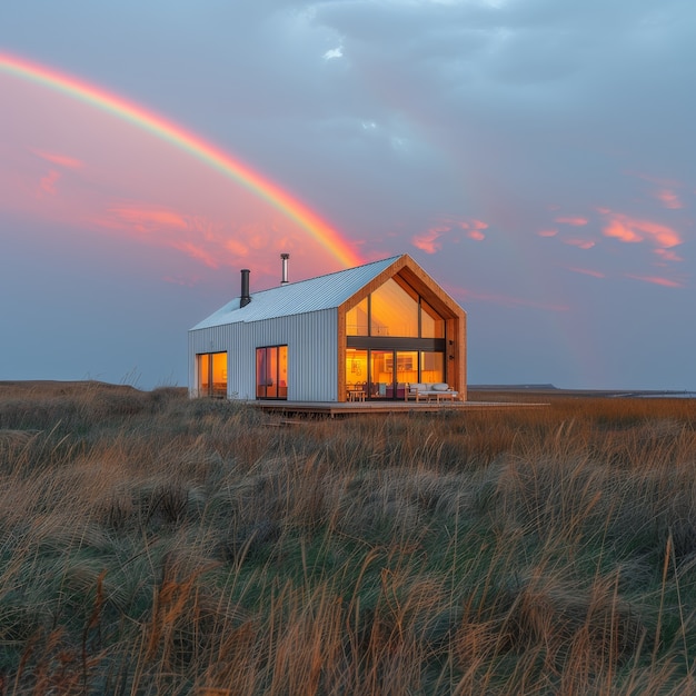 Free Photo beautiful rainbow  in nature