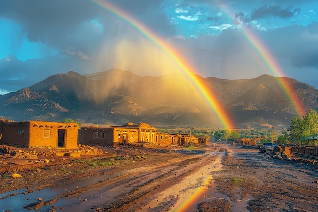 Free photo beautiful rainbow  in nature