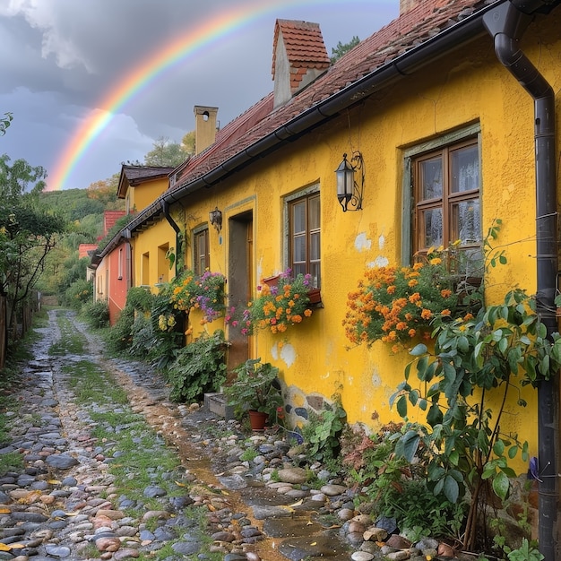 Beautiful rainbow in nature