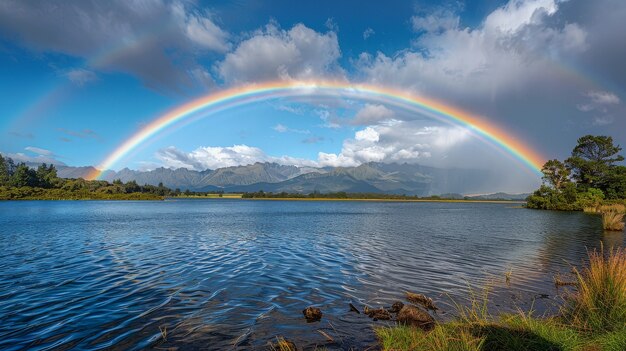 Beautiful rainbow in nature