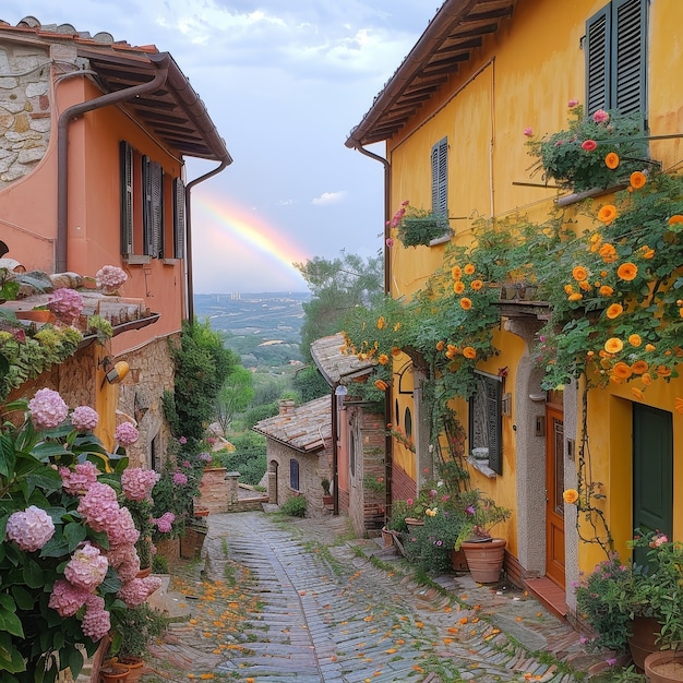 Beautiful rainbow in nature