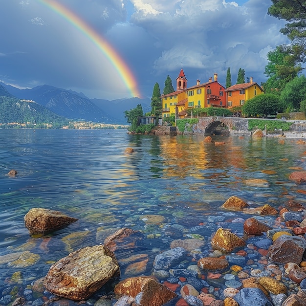 Beautiful rainbow in nature