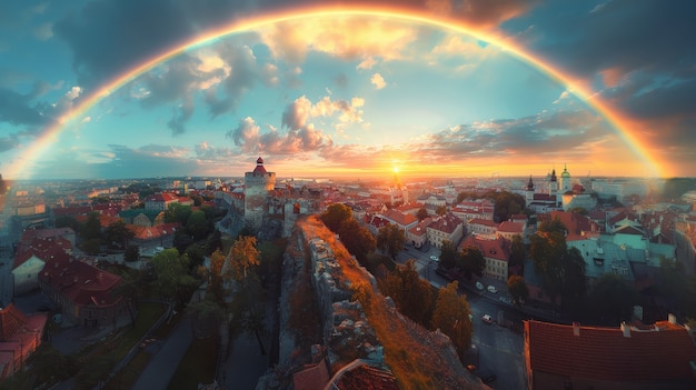 Free Photo beautiful rainbow in nature