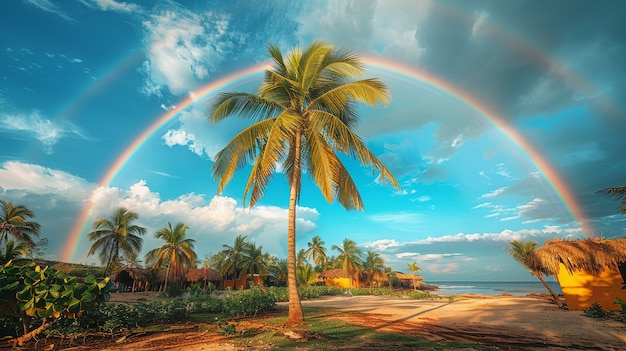 Beautiful rainbow in nature