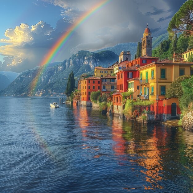 Beautiful rainbow in nature